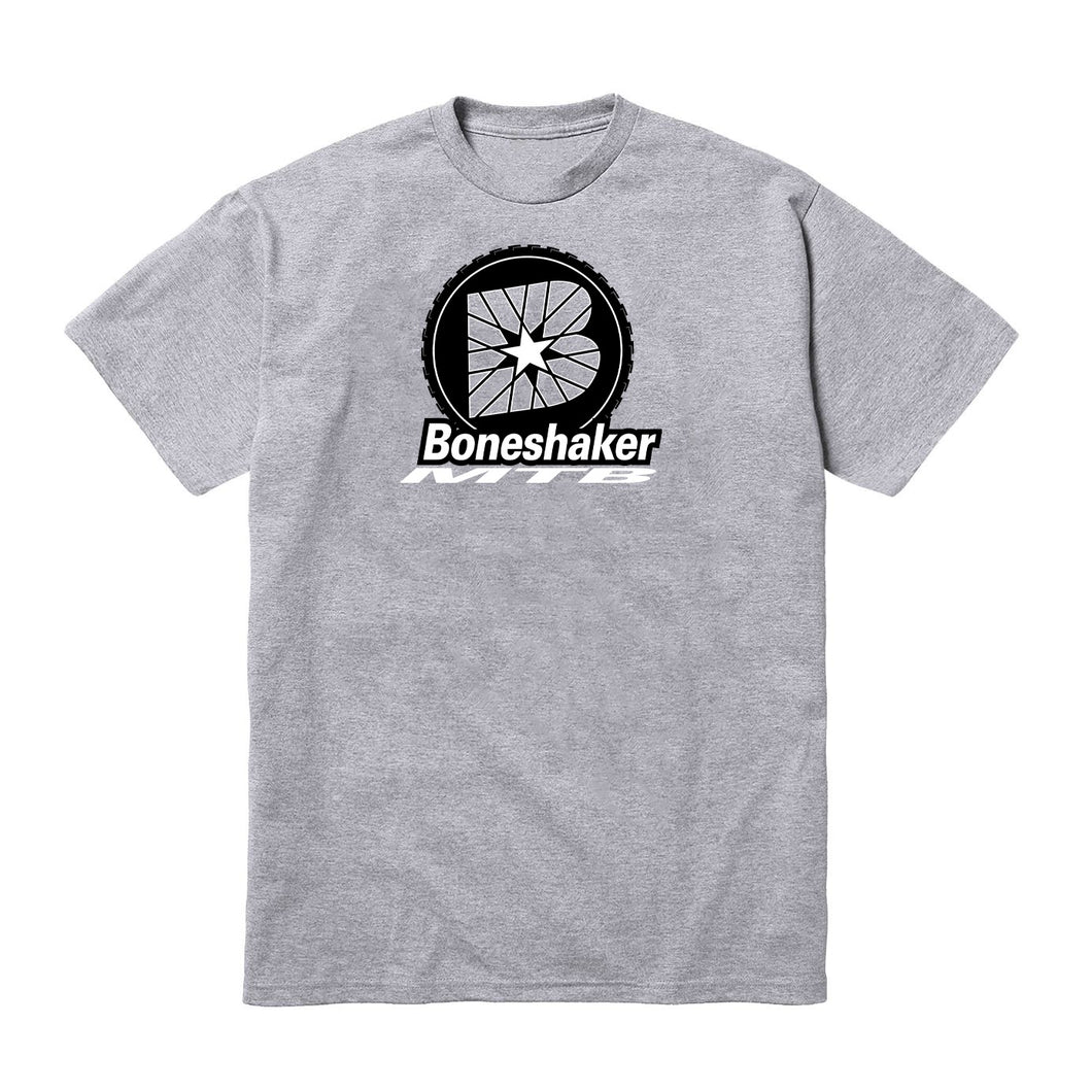 BoneshakerMTB. - 'B-Wheel' Grey S/S T-Shirt